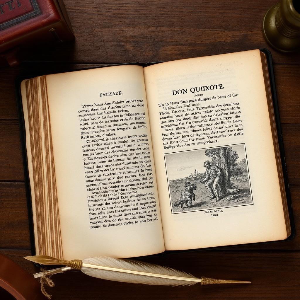 An antique edition of Cervantes' Don Quixote