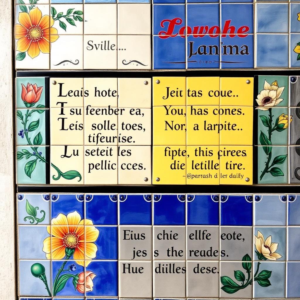 Hand-painted azulejo tiles from Seville