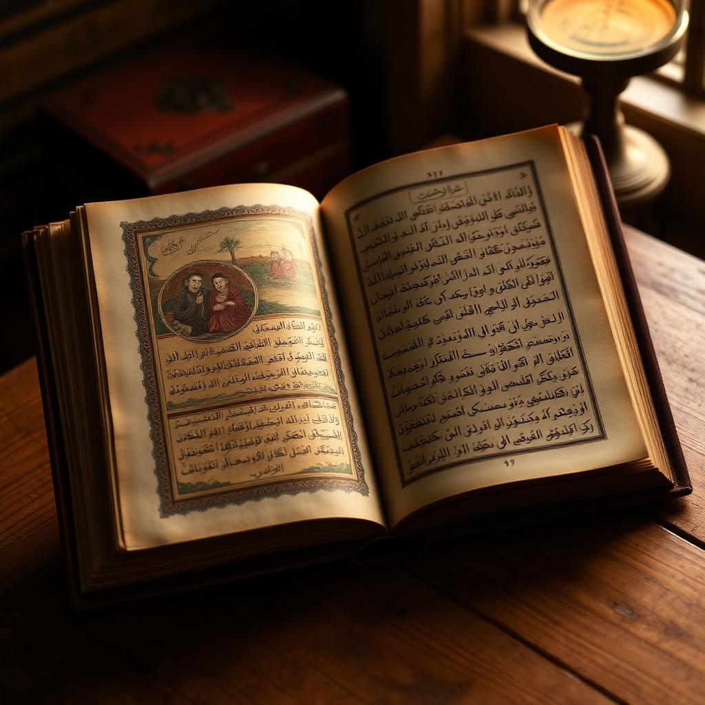 An illuminated Persian poetry manuscript with miniature painting