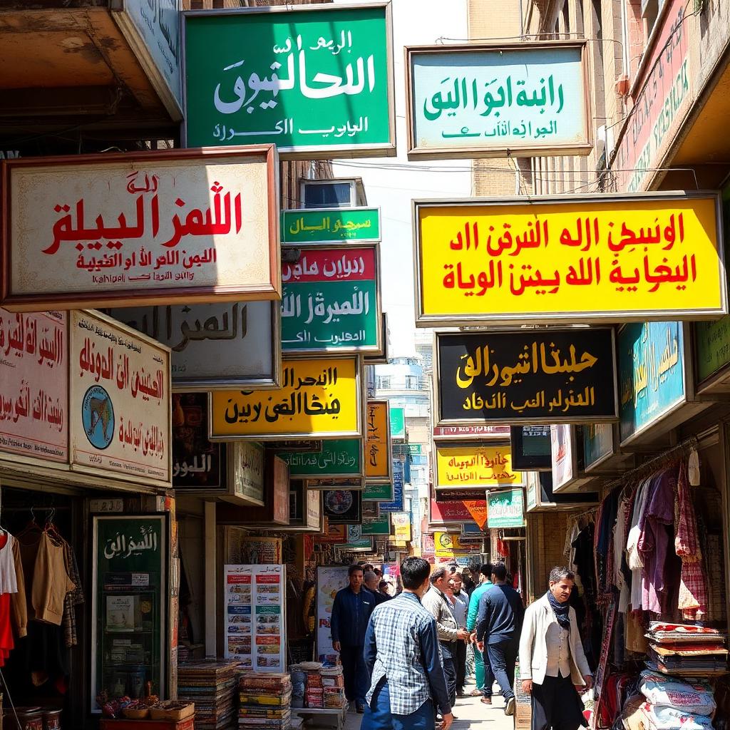 Dari shop signs in a Kabul market